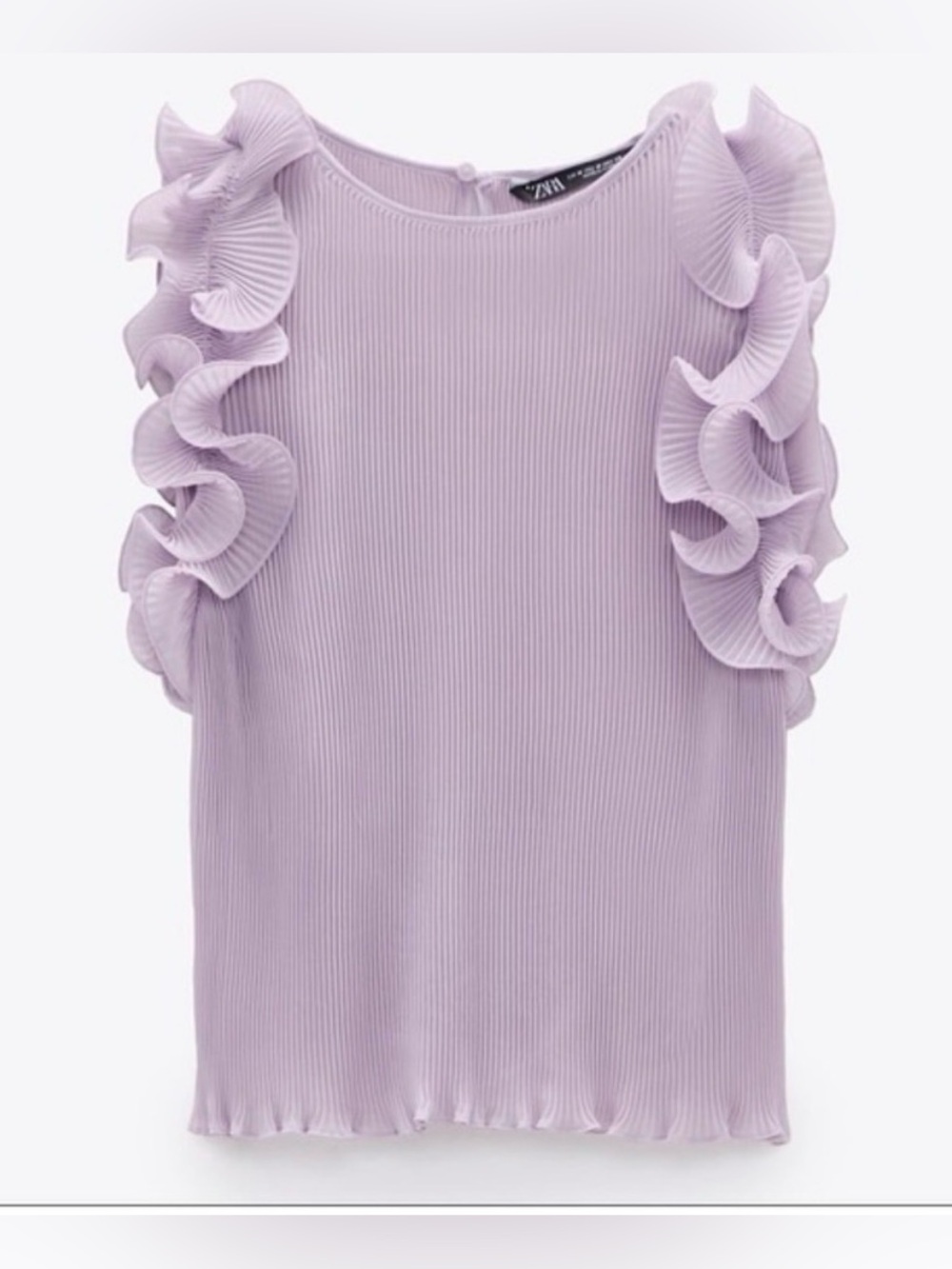 Zara NWT lavender ruffle sleeve top, XL